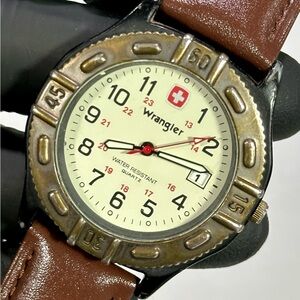Wrangler Hero 970 Two-Tone SS 24-hour Dial Date Men’s 40mm Military Watch